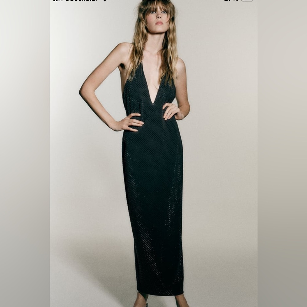 Bnwt Zara Shimmer midi dress Large